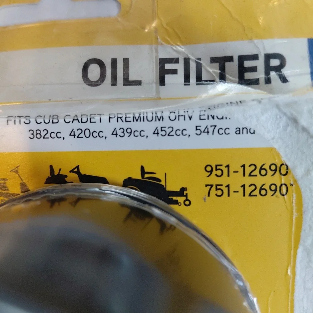 New Cub Cadet 751-12690 Lawn Mower 382, 420, 439, 452, 547 679 Engine Oil Filter